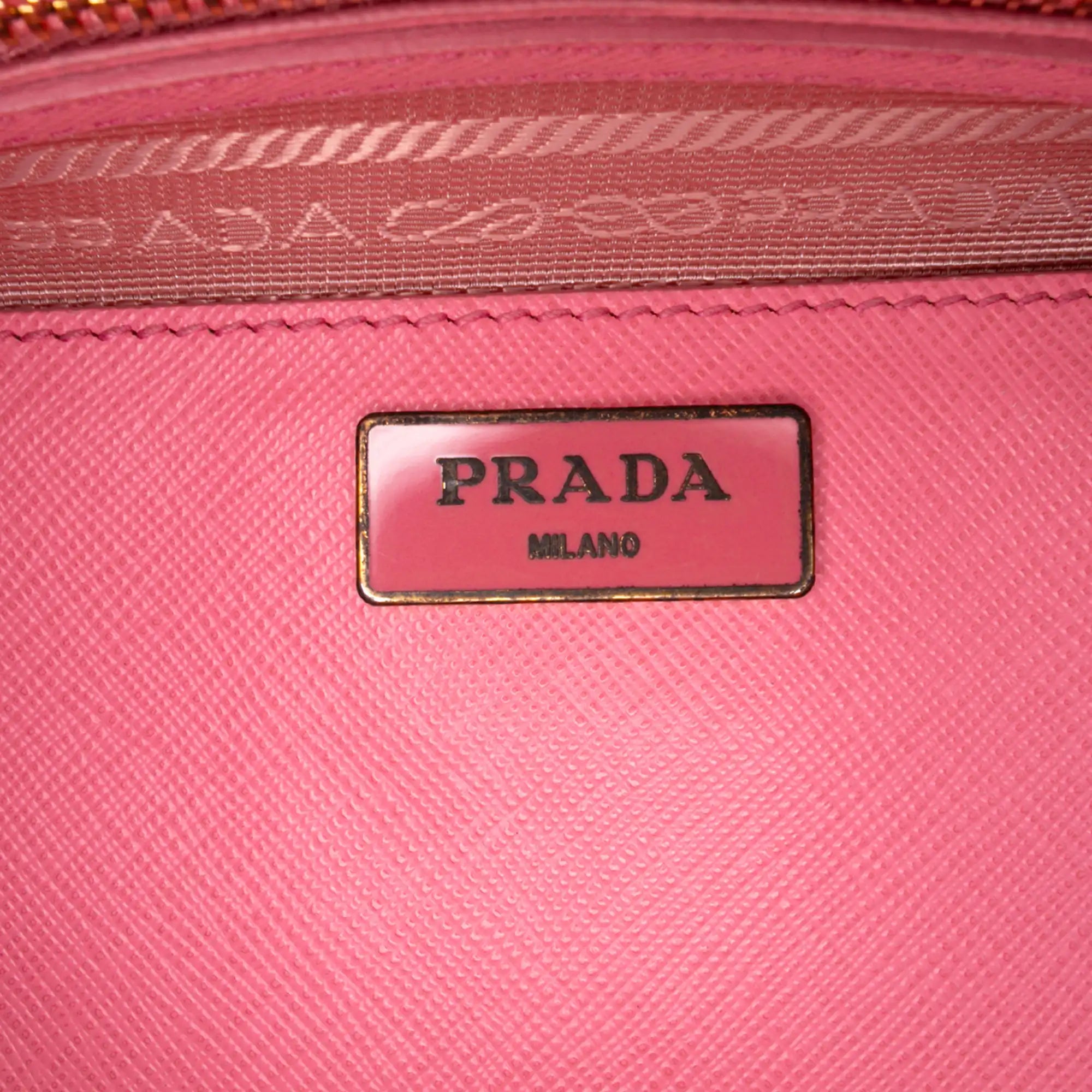 Prada Double Zip Galleria Medium Pink Saffiano