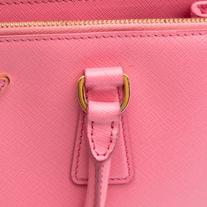Prada Double Zip Galleria Medium Pink Saffiano