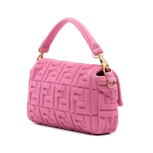 Fendi Baguette Pink Terry Cloth Embossed Zucca
