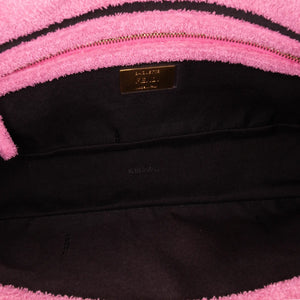 Fendi Baguette Pink Terry Cloth Embossed Zucca