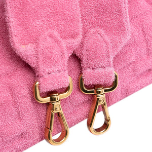 Fendi Baguette Pink Terry Cloth Embossed Zucca