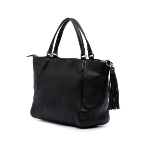Gucci Soho Cellarius Tote Small Black Pebbled Leather