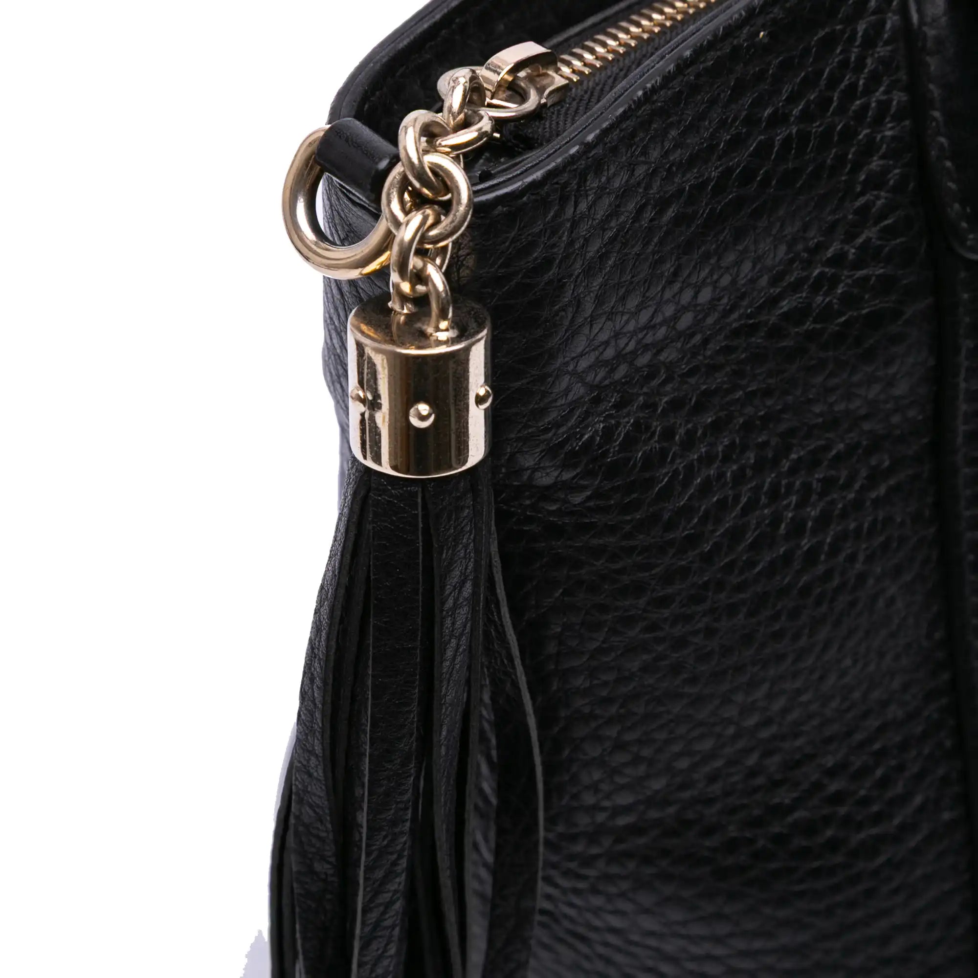Gucci Soho Cellarius Tote Small Black Pebbled Leather