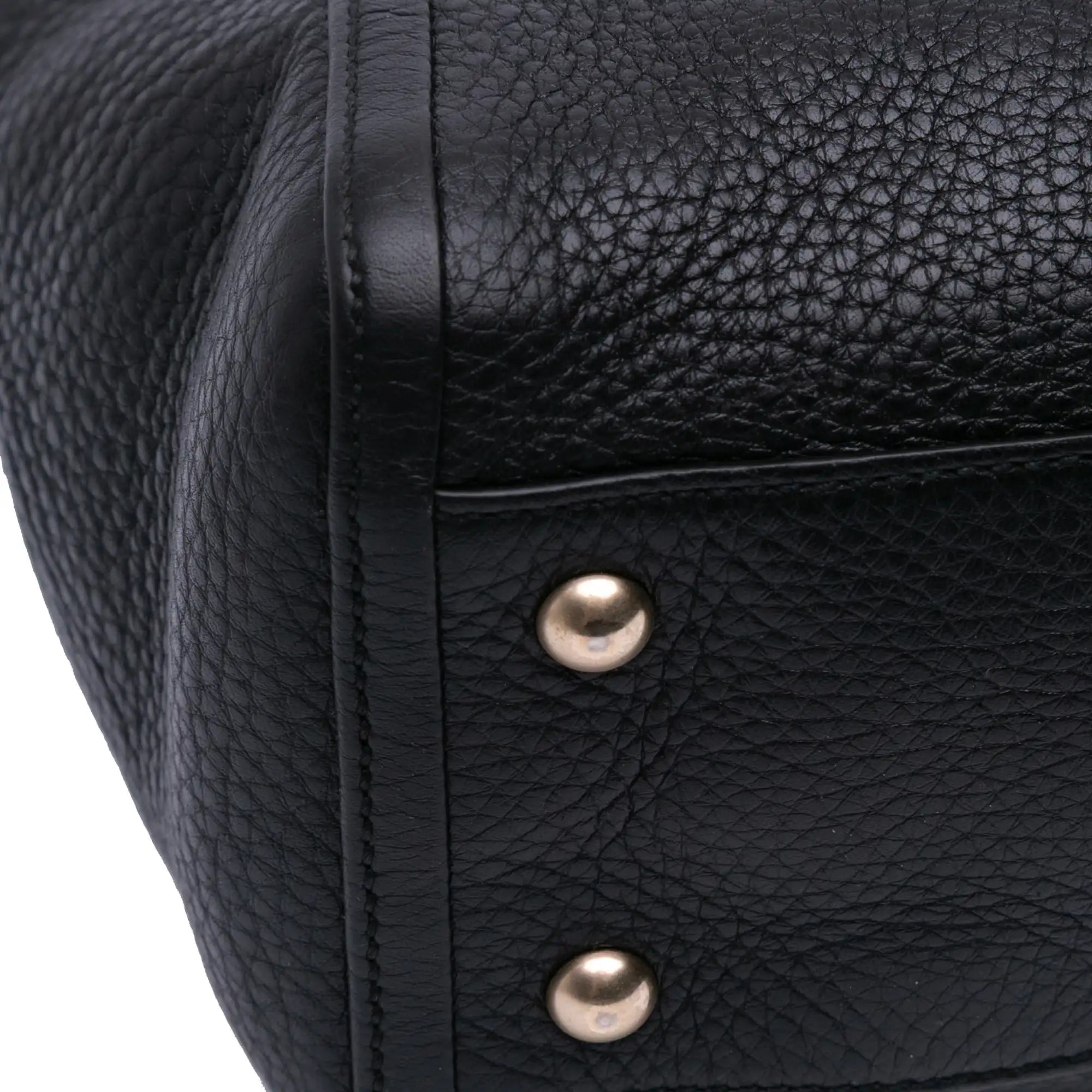 Gucci Soho Cellarius Tote Small Black Pebbled Leather
