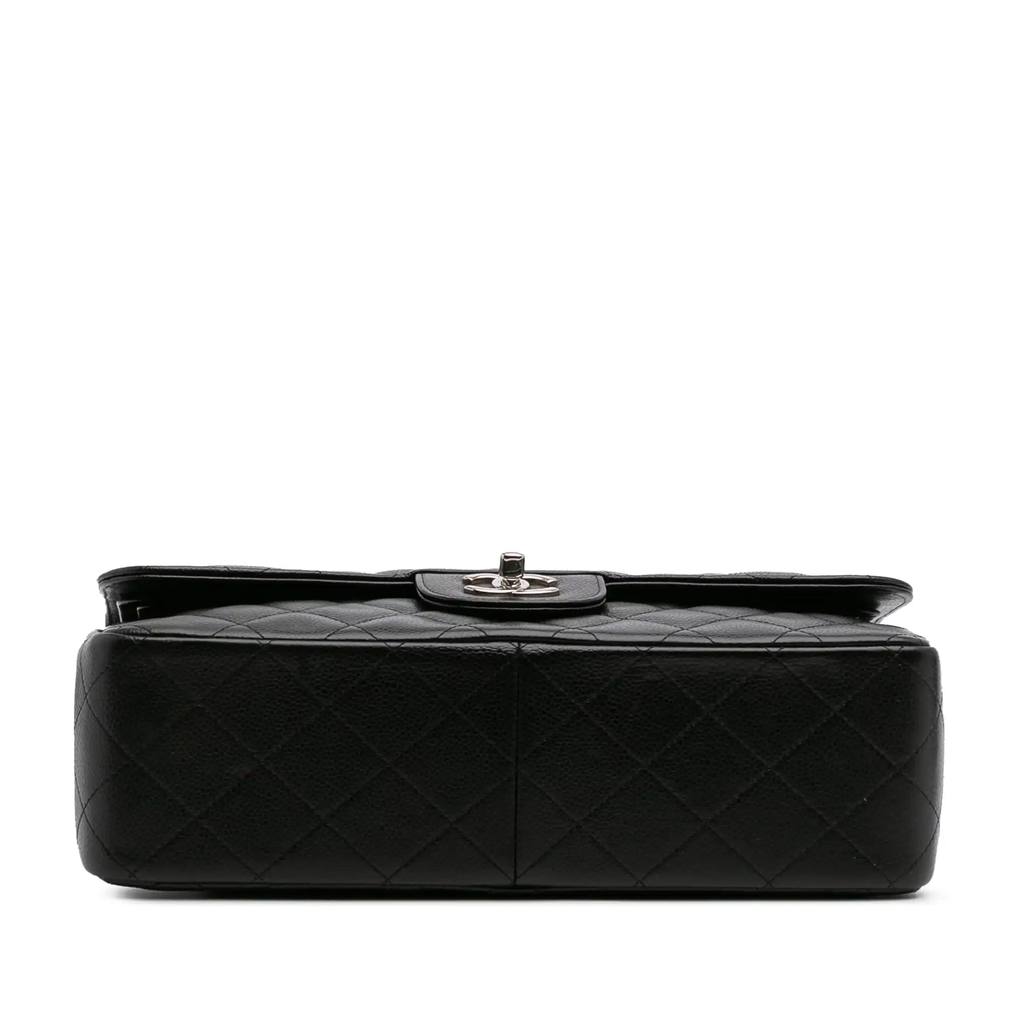 Chanel Classic Double Flap Jumbo Black Caviar Silver