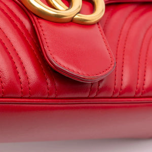 Gucci GG Marmont Medium Red Matelasse Leather