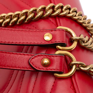 Gucci GG Marmont Medium Red Matelasse Leather