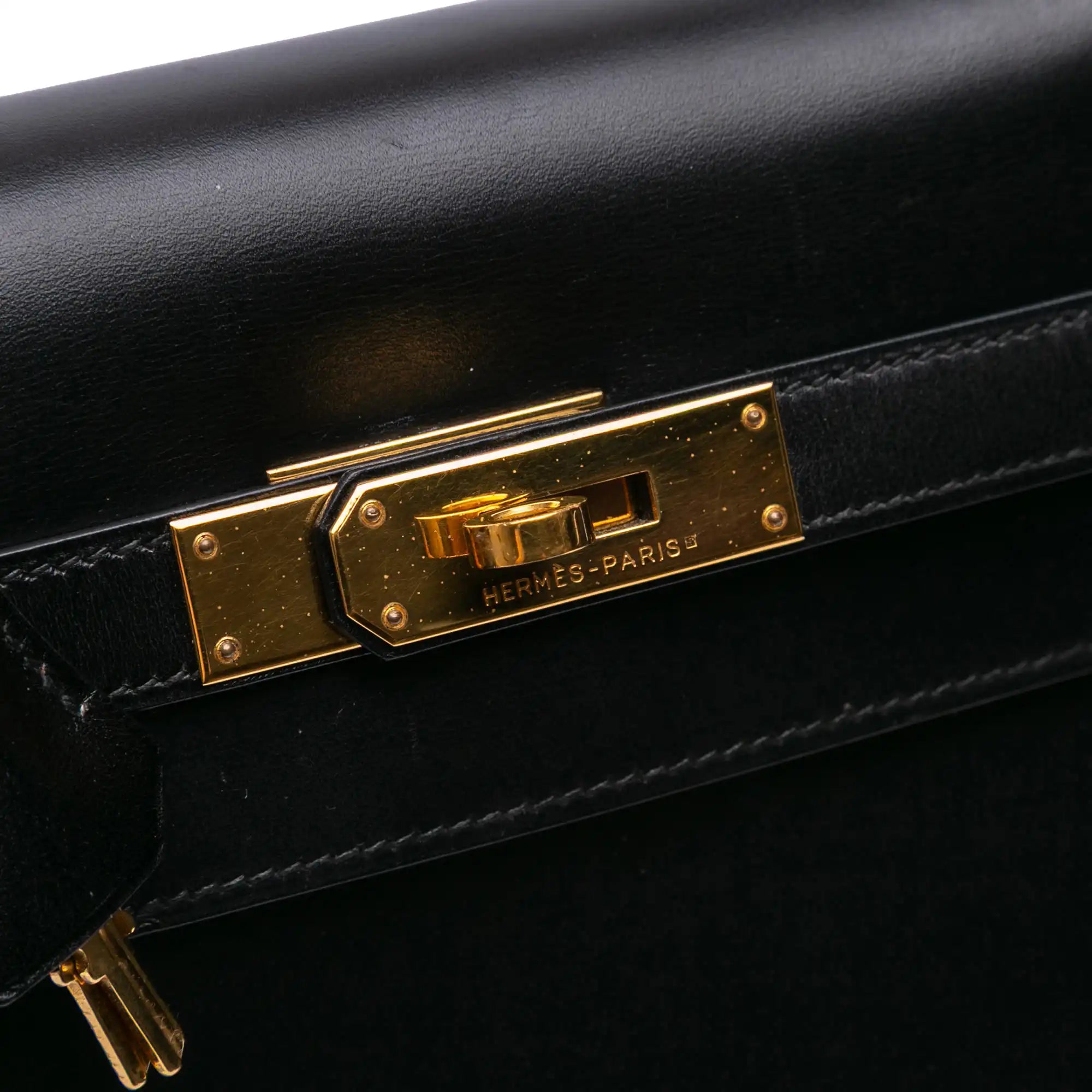 Hermès Kelly Sellier 32 Black Boxcalf Gold