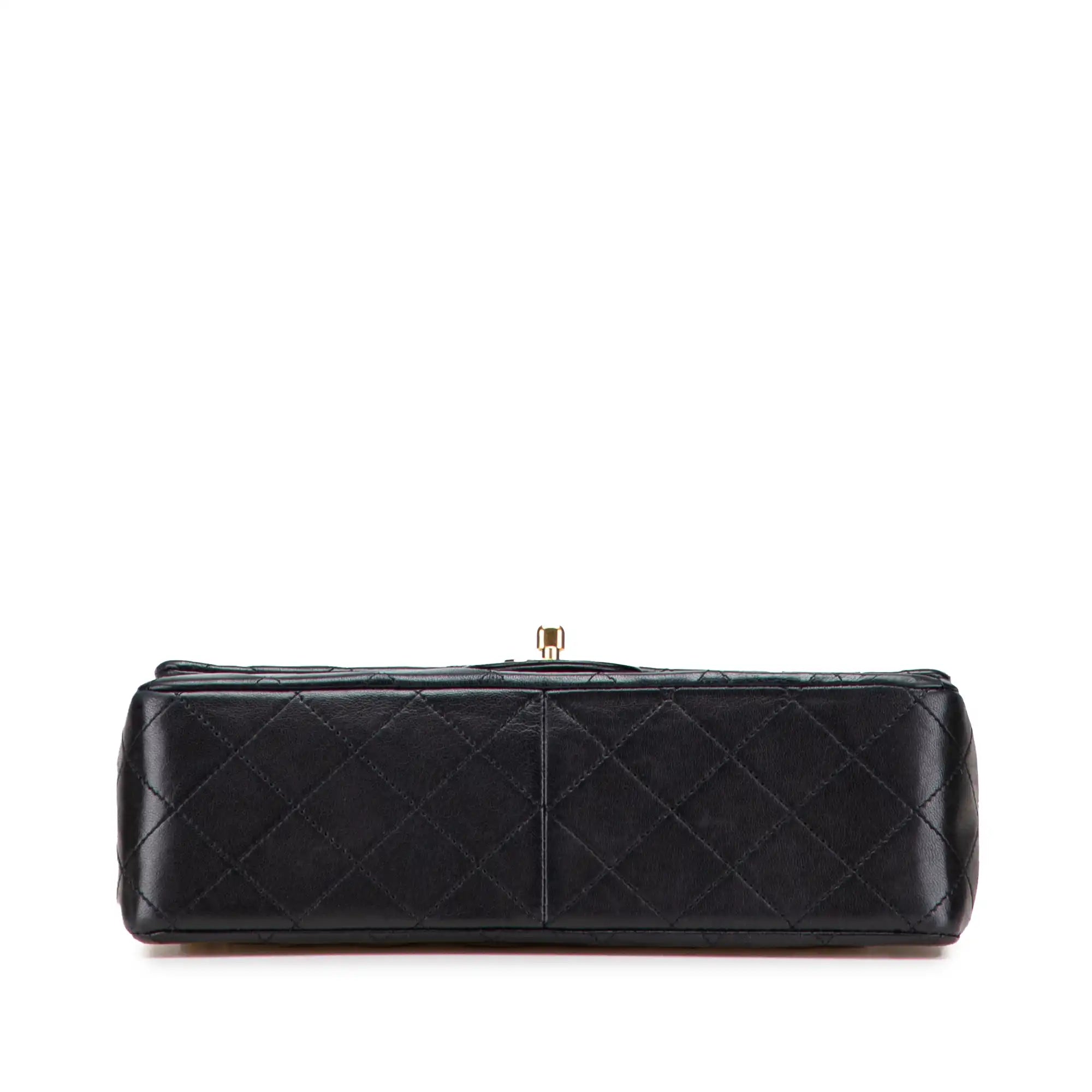 Chanel Classic Double Flap Medium Tall Black Lambskin Gold