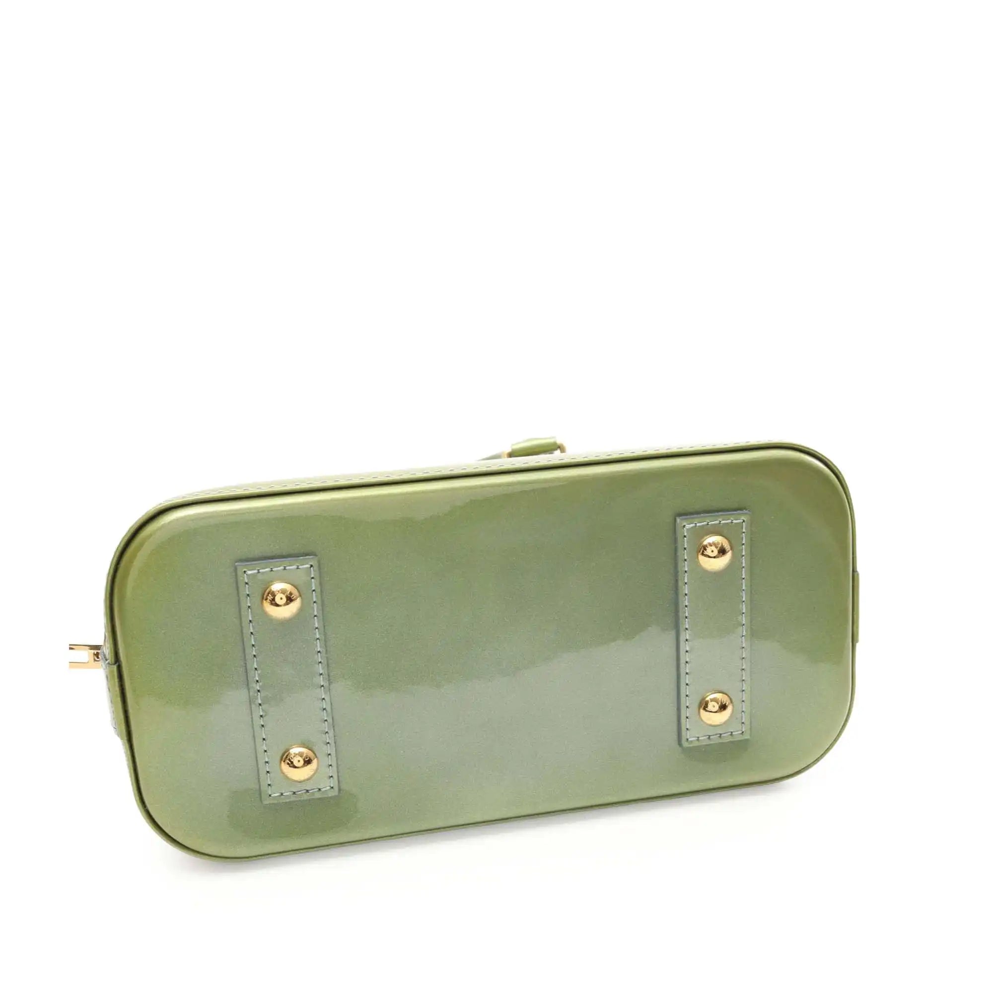 Louis Vuitton Alma BB Green Monogram Vernis
