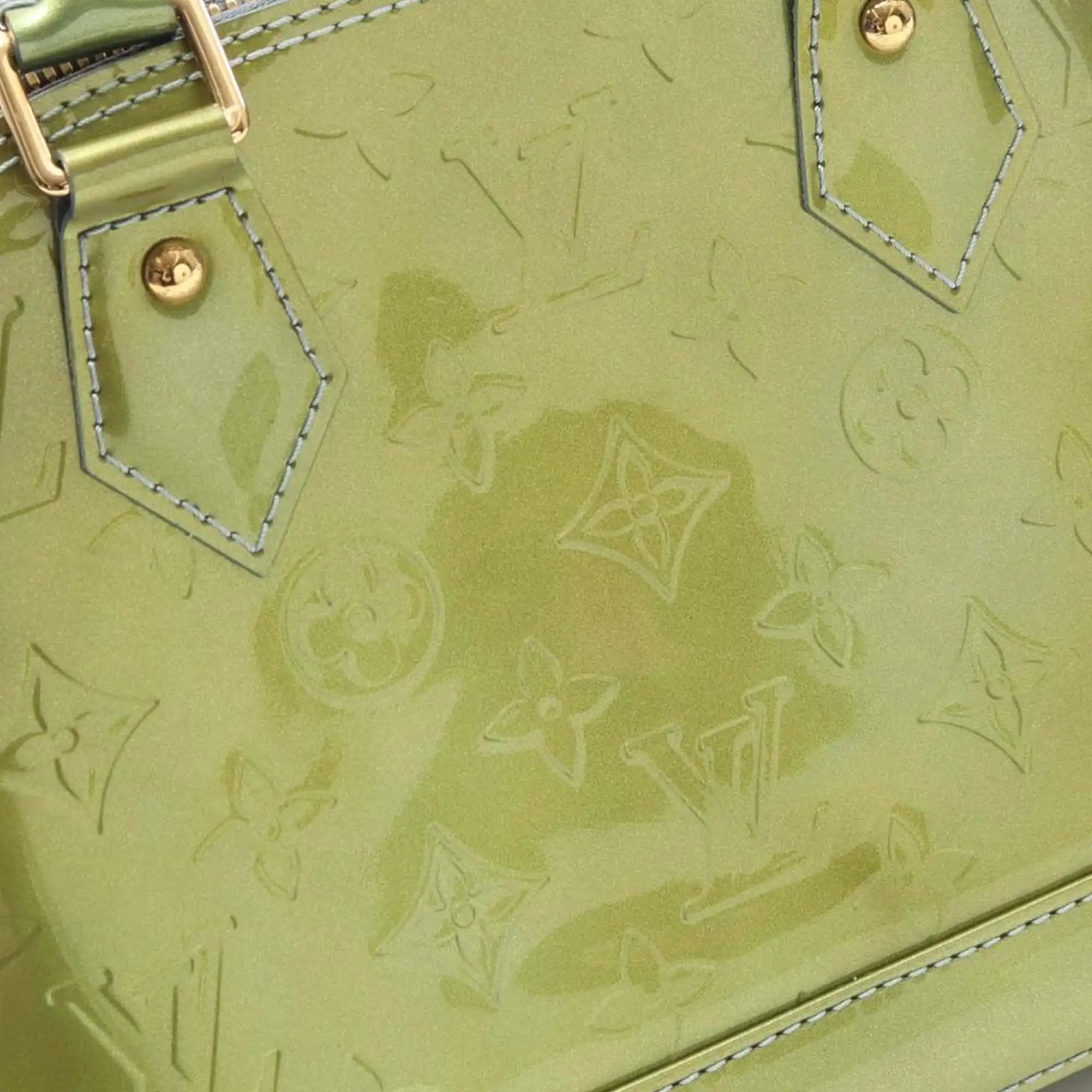 Louis Vuitton Alma BB Green Monogram Vernis