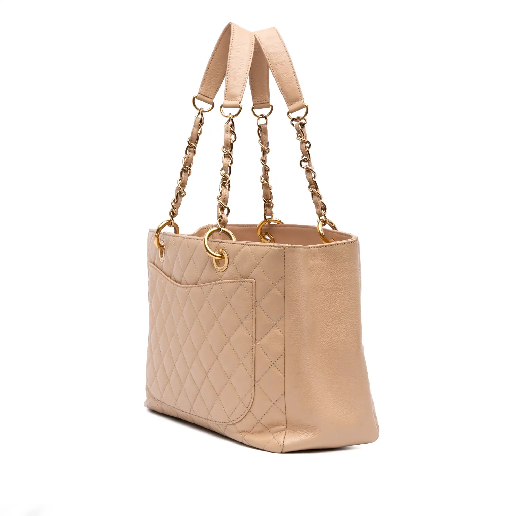 Chanel GST Beige Caviar Gold