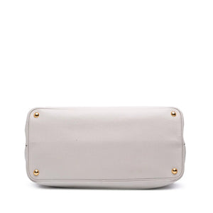 Prada Double Cuir Large White Saffiano