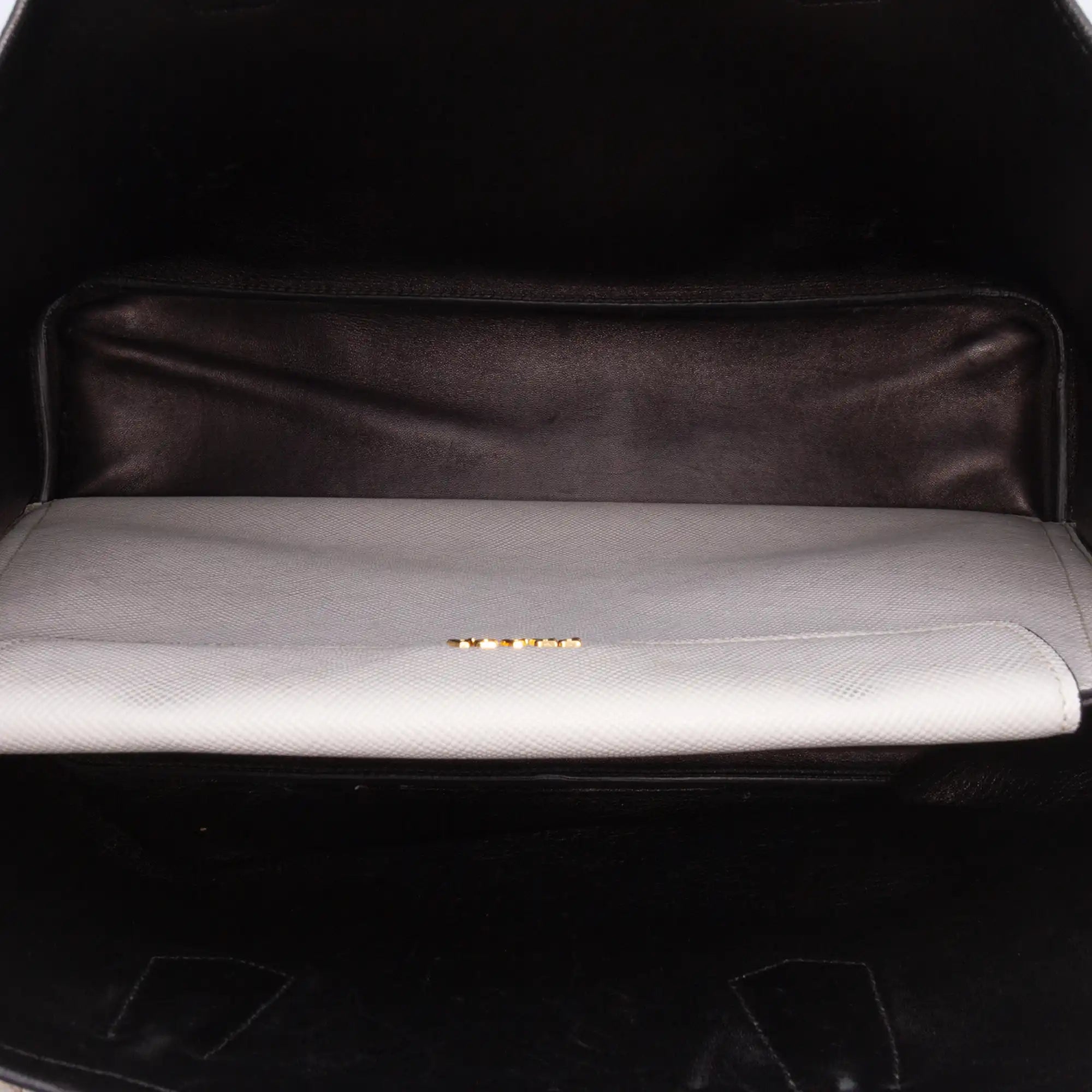 Prada Double Cuir Large White Saffiano
