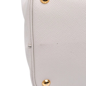 Prada Double Cuir Large White Saffiano