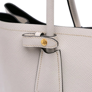 Prada Double Cuir Large White Saffiano