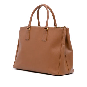 Prada Galleria Double Zip Large Brown Saffiano
