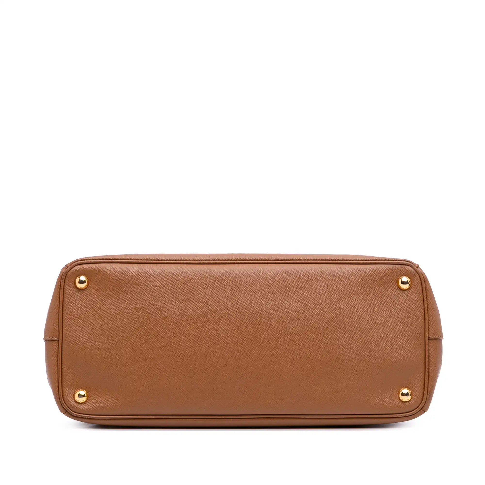 Prada Galleria Double Zip Large Brown Saffiano