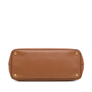 Prada Galleria Double Zip Large Brown Saffiano