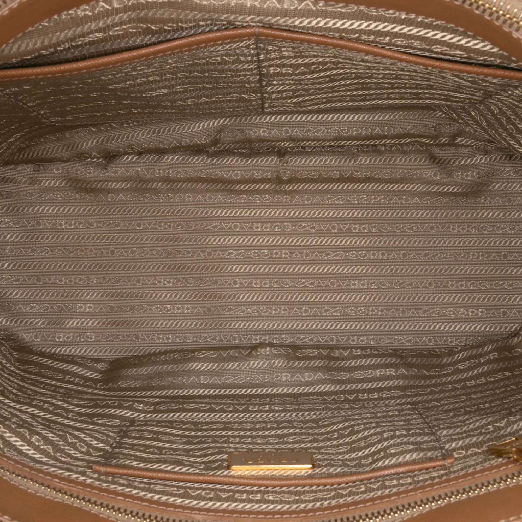 Prada Galleria Double Zip Large Brown Saffiano