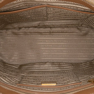 Prada Galleria Double Zip Large Brown Saffiano