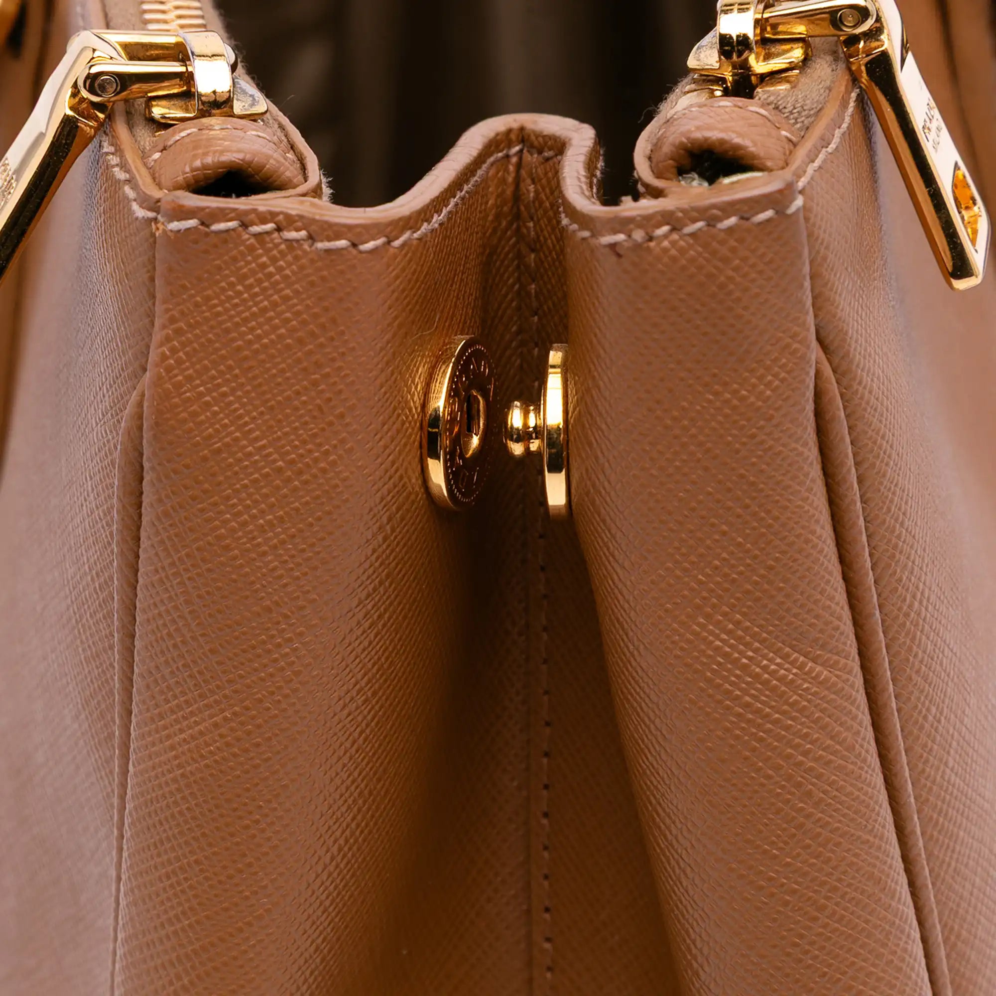 Prada Galleria Double Zip Large Brown Saffiano