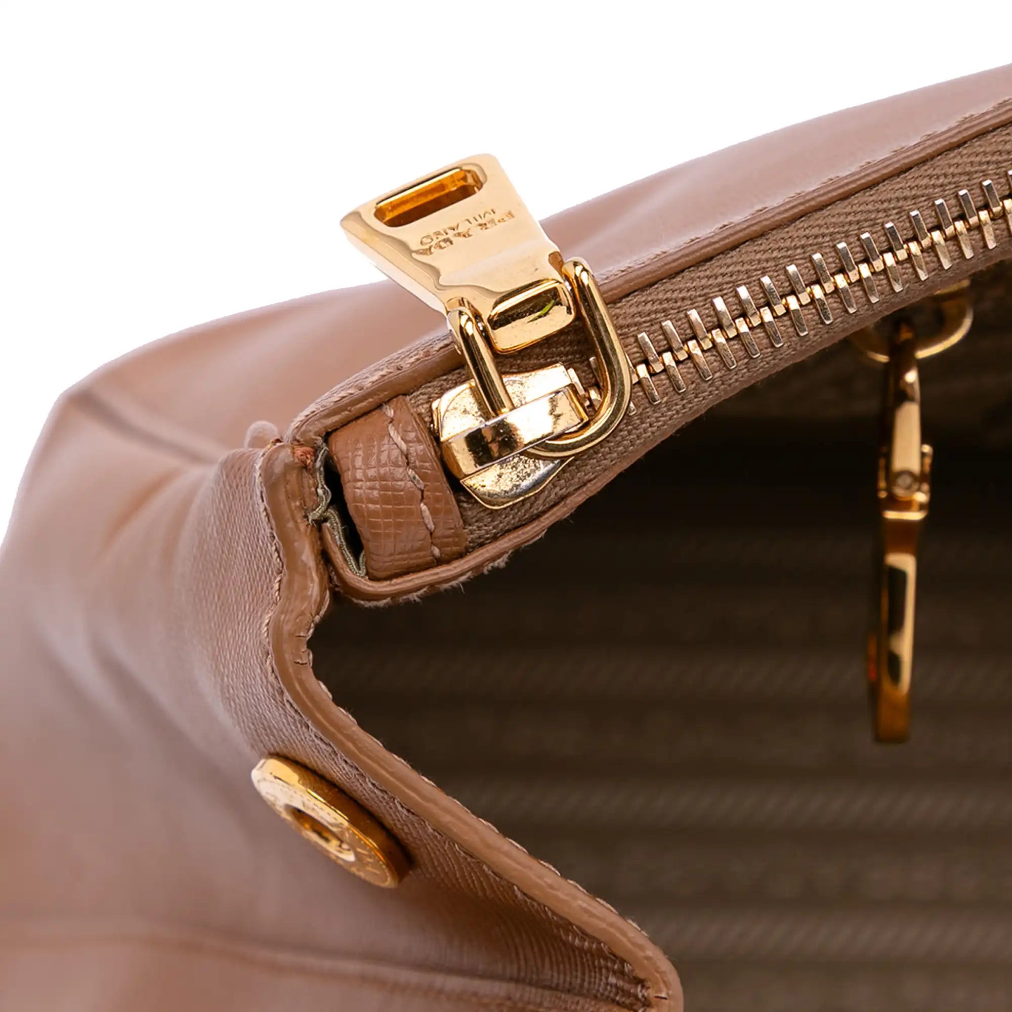 Prada Galleria Double Zip Large Brown Saffiano