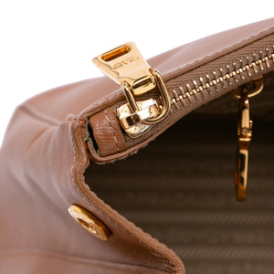 Prada Galleria Double Zip Large Brown Saffiano