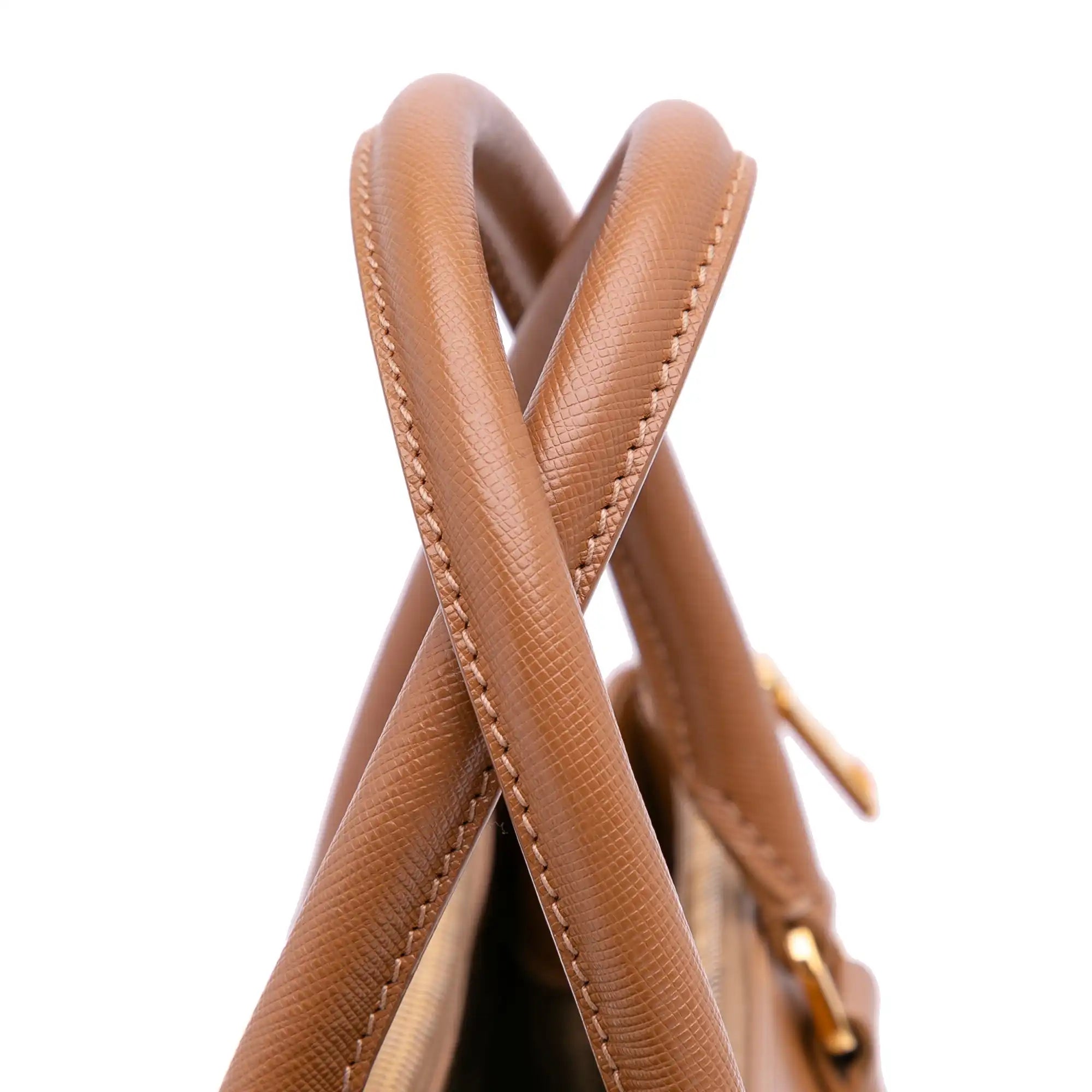 Prada Galleria Double Zip Large Brown Saffiano