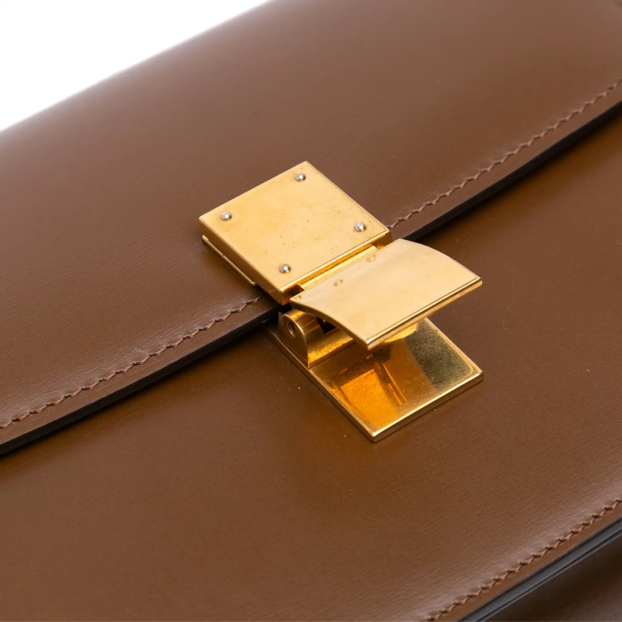 Celine Classic Box Medium Brown Calfskin
