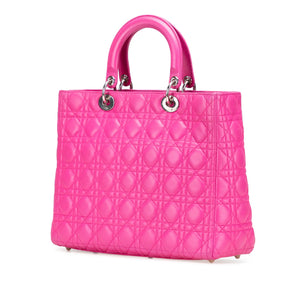 Dior Lady Dior Large Pink Cannage Lambskin