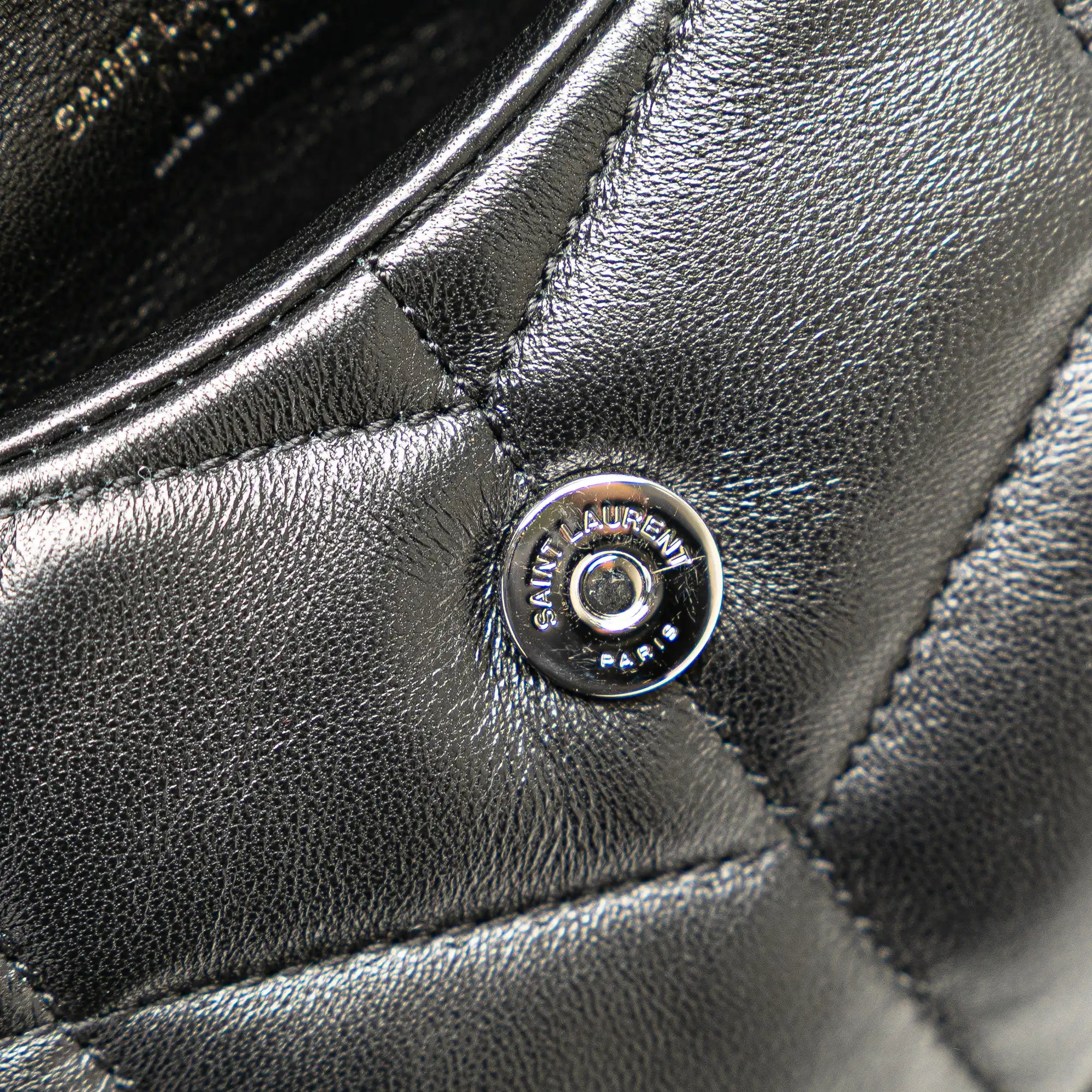 Yves Saint Laurent LouLou Puffer Clutch Small Black Lambskin
