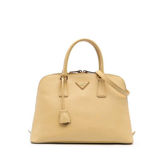 Prada Promenade Jaune Moyen Saffiano Lux