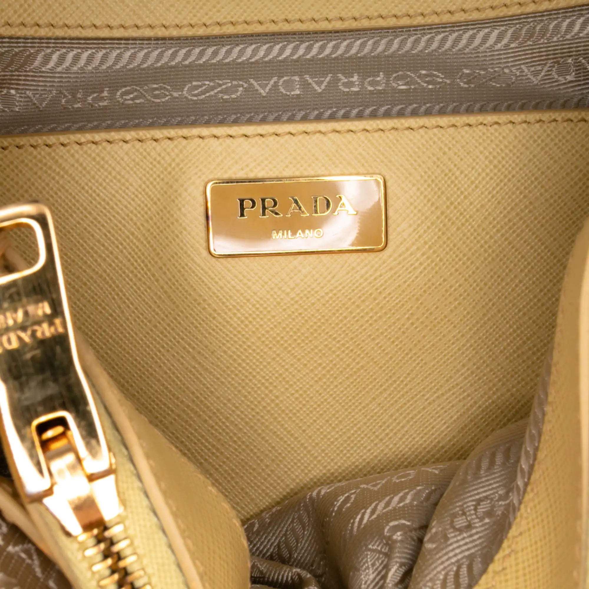 Prada Promenade Medium Yellow Saffiano Lux