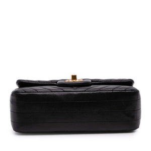 Chanel Classic Single Flap Mini Rectangular Black Chevron Lambskin Gold