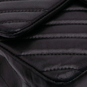 Chanel Classic Single Flap Mini Rectangular Black Chevron Lambskin Gold