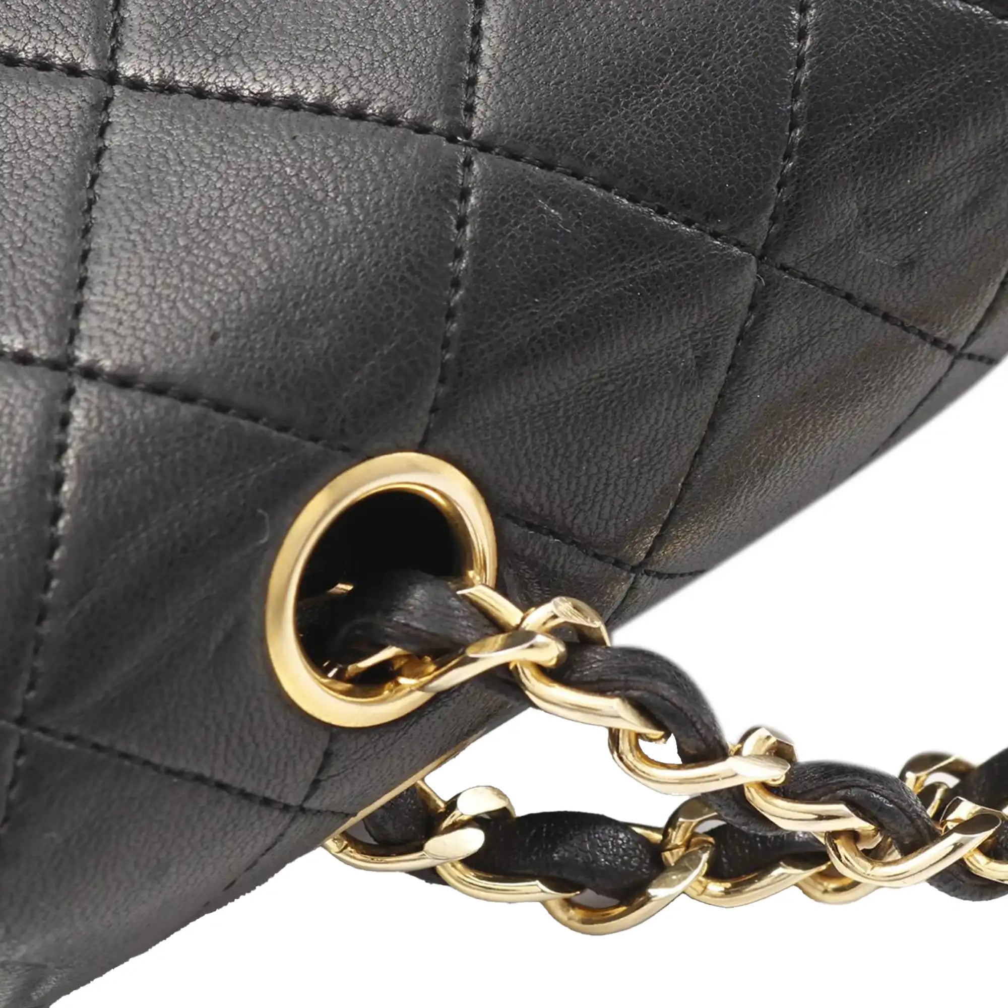 Chanel Classic Double Flap Medium Black Lambskin Gold