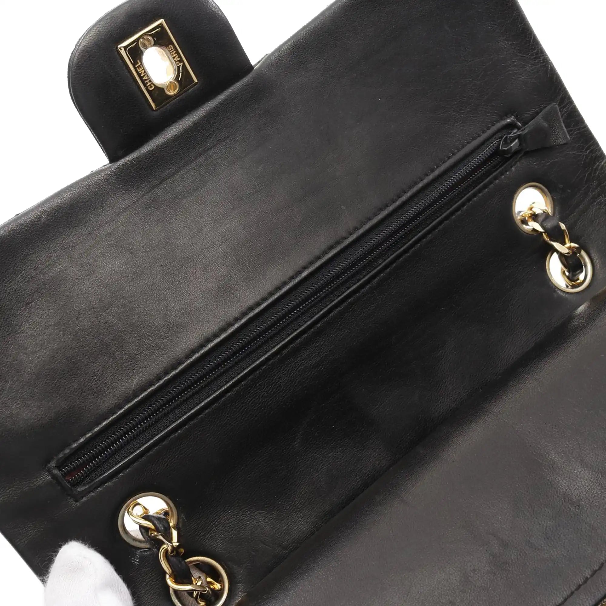 Chanel Classic Double Flap Medium Black Lambskin Gold