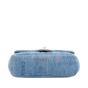 Chanel Mood Flap Mini Rectangular Blue Denim Gold
