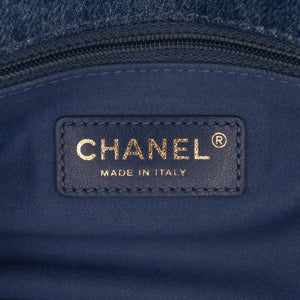Chanel Mood Flap Mini Rectangular Blue Denim Gold