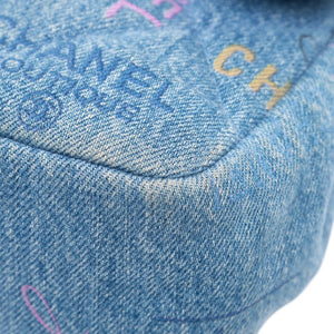 Chanel Mood Flap Mini Rectangular Blue Denim Gold