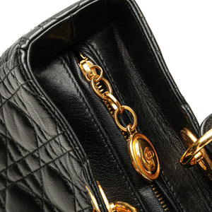 Dior Lady Dior Large Black Cannage Lambskin Gold