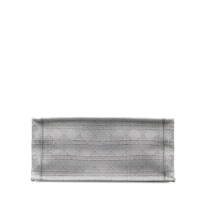 Dior Book Tote Medium Grey Embroided Cannage Canvas