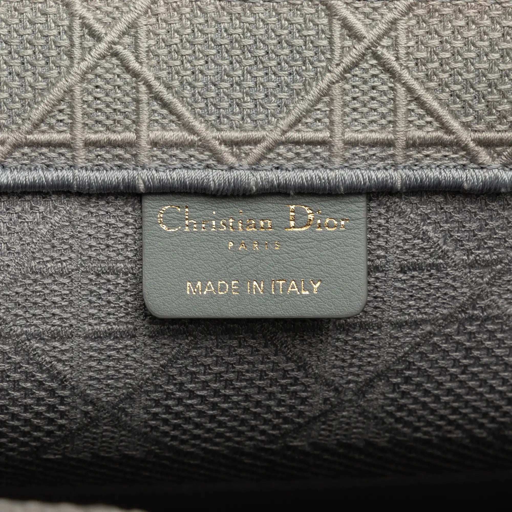 Dior Book Tote Medium Grey Embroided Cannage Canvas