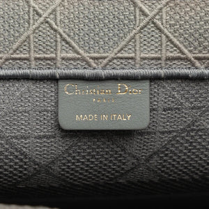 Dior Book Tote Medium Grey Embroided Cannage Canvas