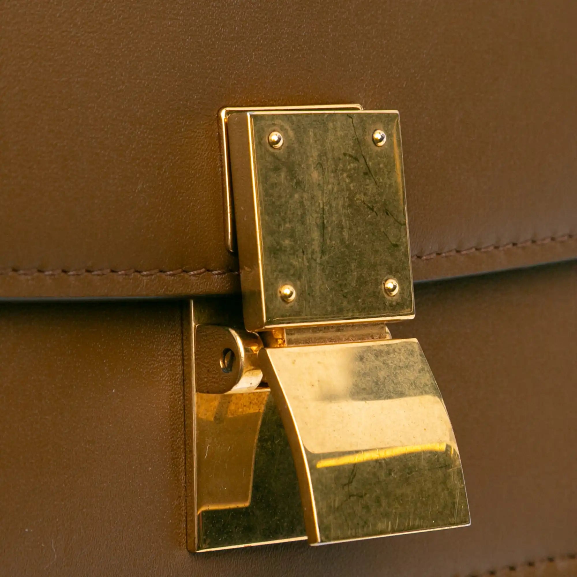 Celine Classic Box Small Brown Calfskin