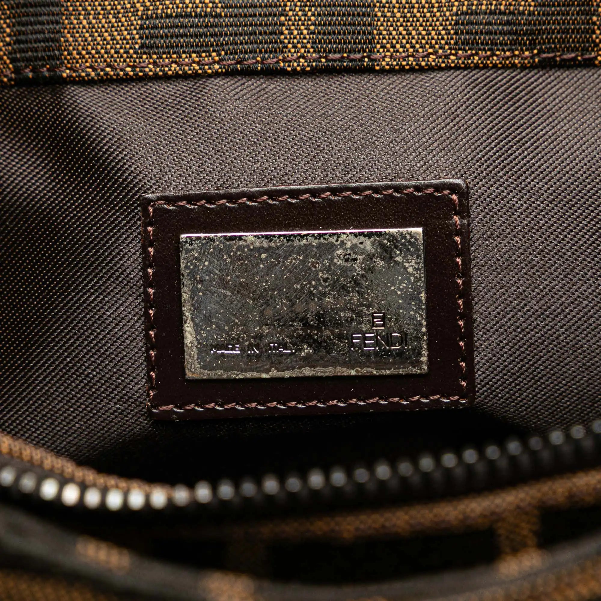 Fendi Shoulder Bag Brown Zucca Canvas