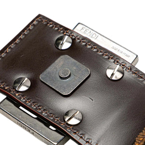 Fendi Shoulder Bag Brown Zucca Canvas