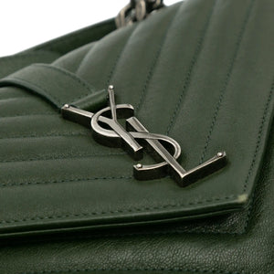 Yves Saint Laurent College Top Handle Bag Medium Green