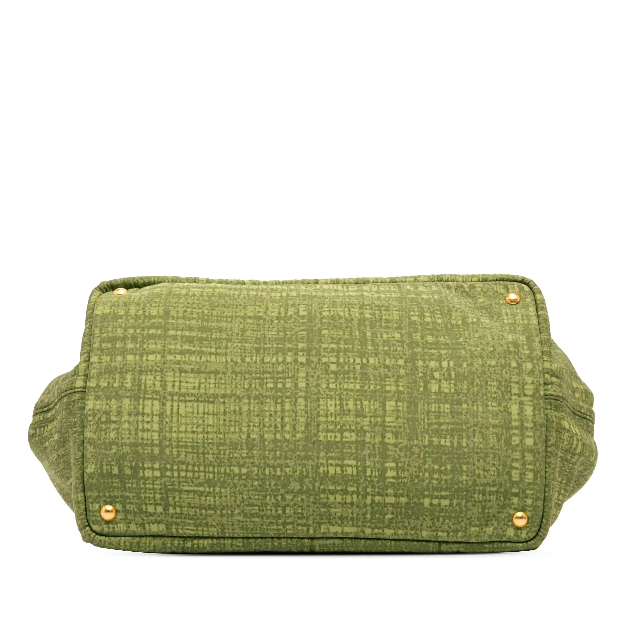 Prada Canapa Tote Bag Large Green Canvas